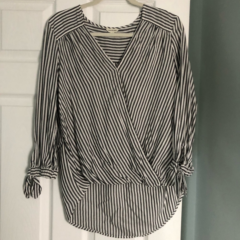 striped blue/gray blouse